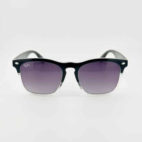 Ray-Ban Steve Sunglasses RB4487 Polished Black on Transparent Frame Gray Lenses! - Picture 3 of 14